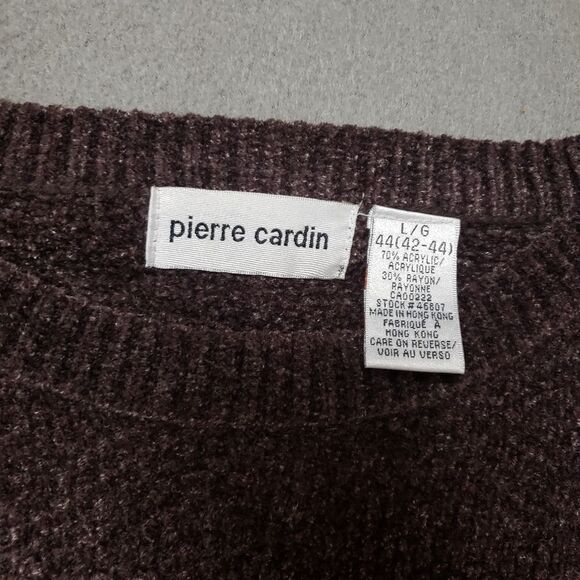 Mens PIERRE CARDIN Chenille Grandpa Sweater Sz Lrg - Picture 5 of 10